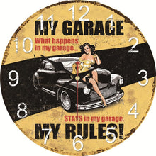 Load image into Gallery viewer, My Garage My Rules Clock