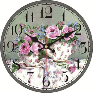 Colorful Flowers Clock