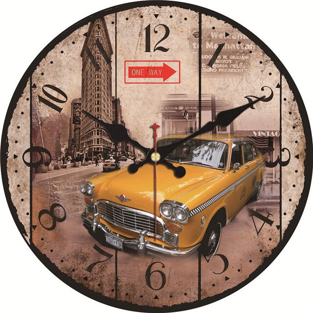 Cars on Route 66 Clock