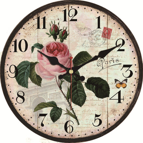 Vintage Rose Clock