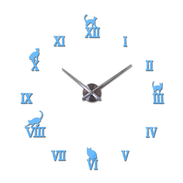 DIY Cat Clock - Sky Blue