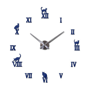 DIY Cat Clock - Deep Blue